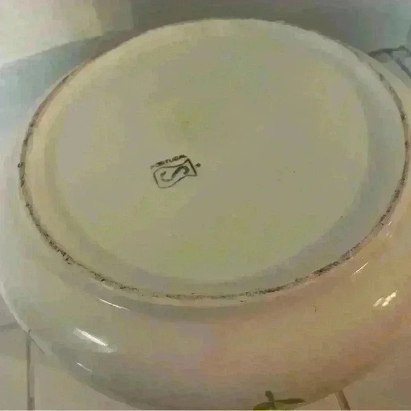 Vintage Portugal Ceramic  Pot w/ Handle Hand Painted Pink Floral - Picture 5 of 5